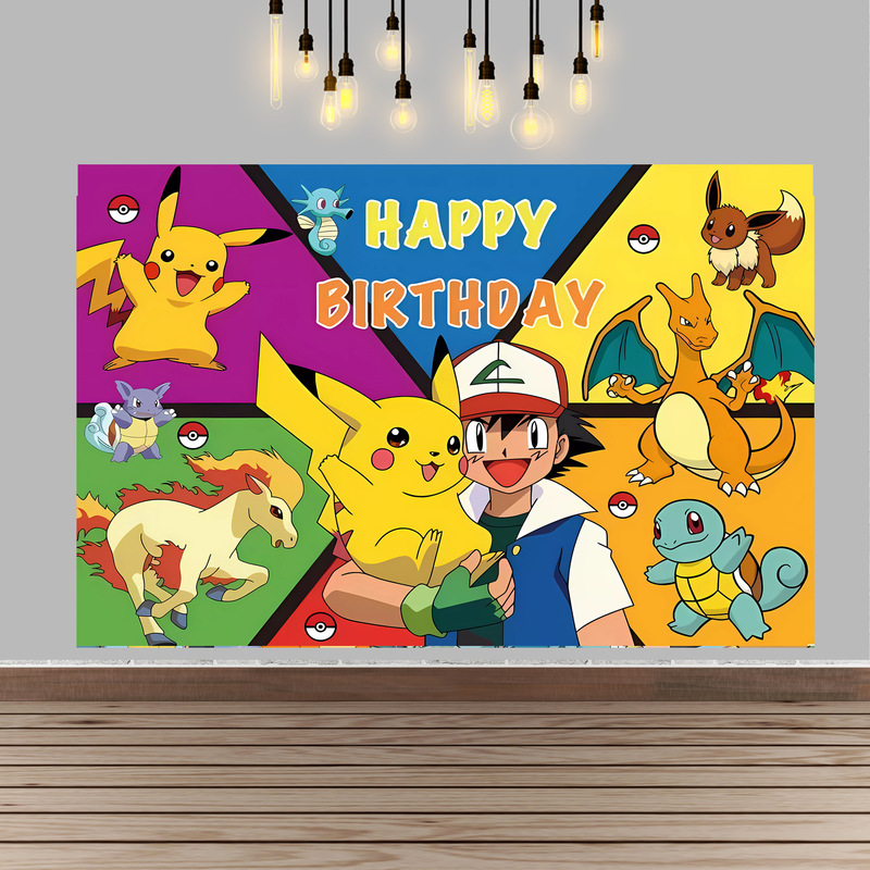 Pokemon Birthday Party Backgro - Baby Products Poster recension och pris