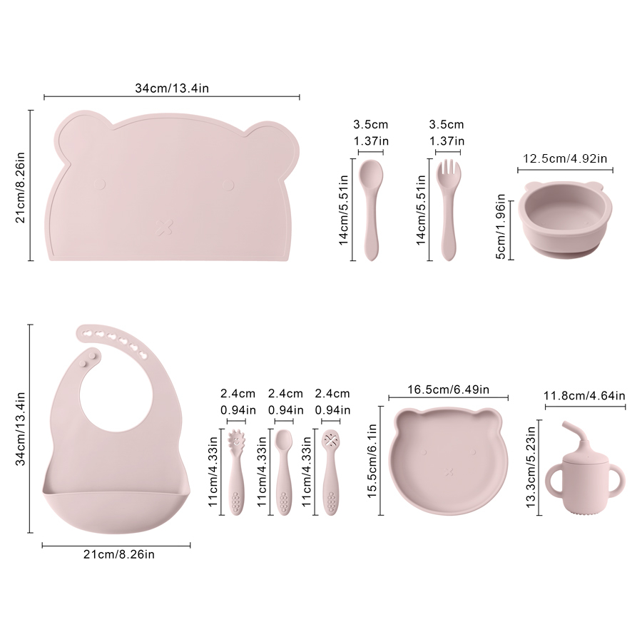 8PCS Silicone Baby Feeding Set - Baby Led Weaning Set recension och pris