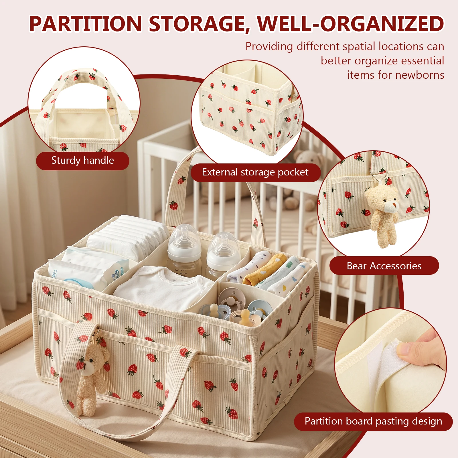 Baby Nappy Wipe Basket Organiz - Baby Products Organiser recension och pris