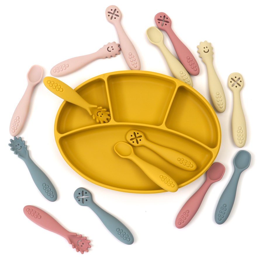 3PCS Silicone Spoon Fork For B - Baby Led Weaning Set recension och pris