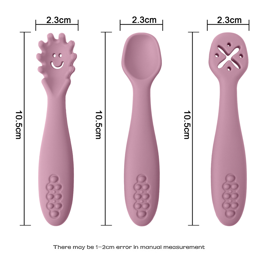 3PCS Silicone Spoon Fork For B - Baby Led Weaning Set recension och pris