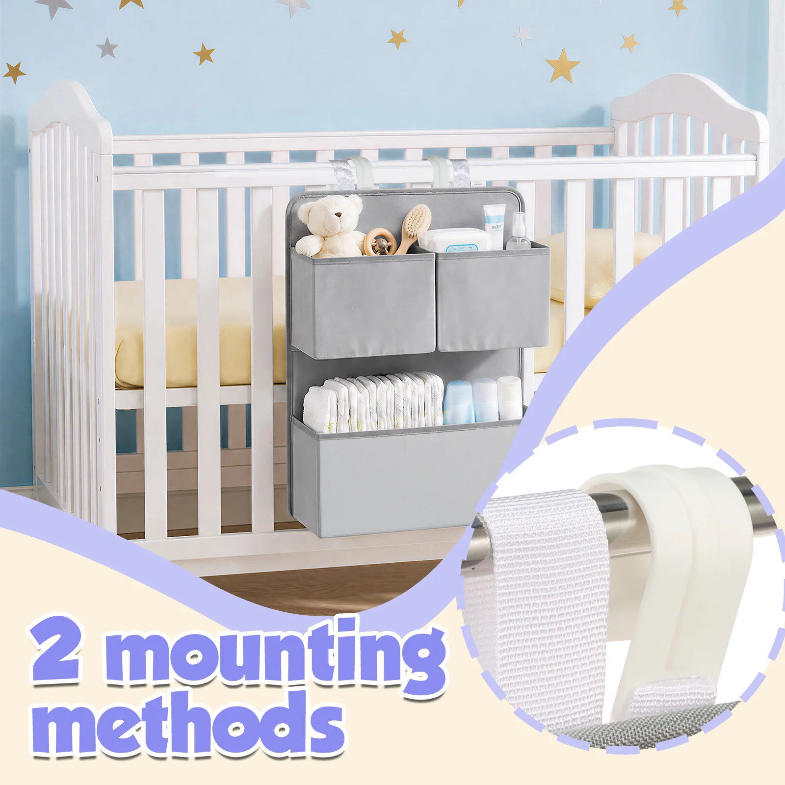 2 Tier Hanging Diaper Organize - Baby Products Basket recension och pris