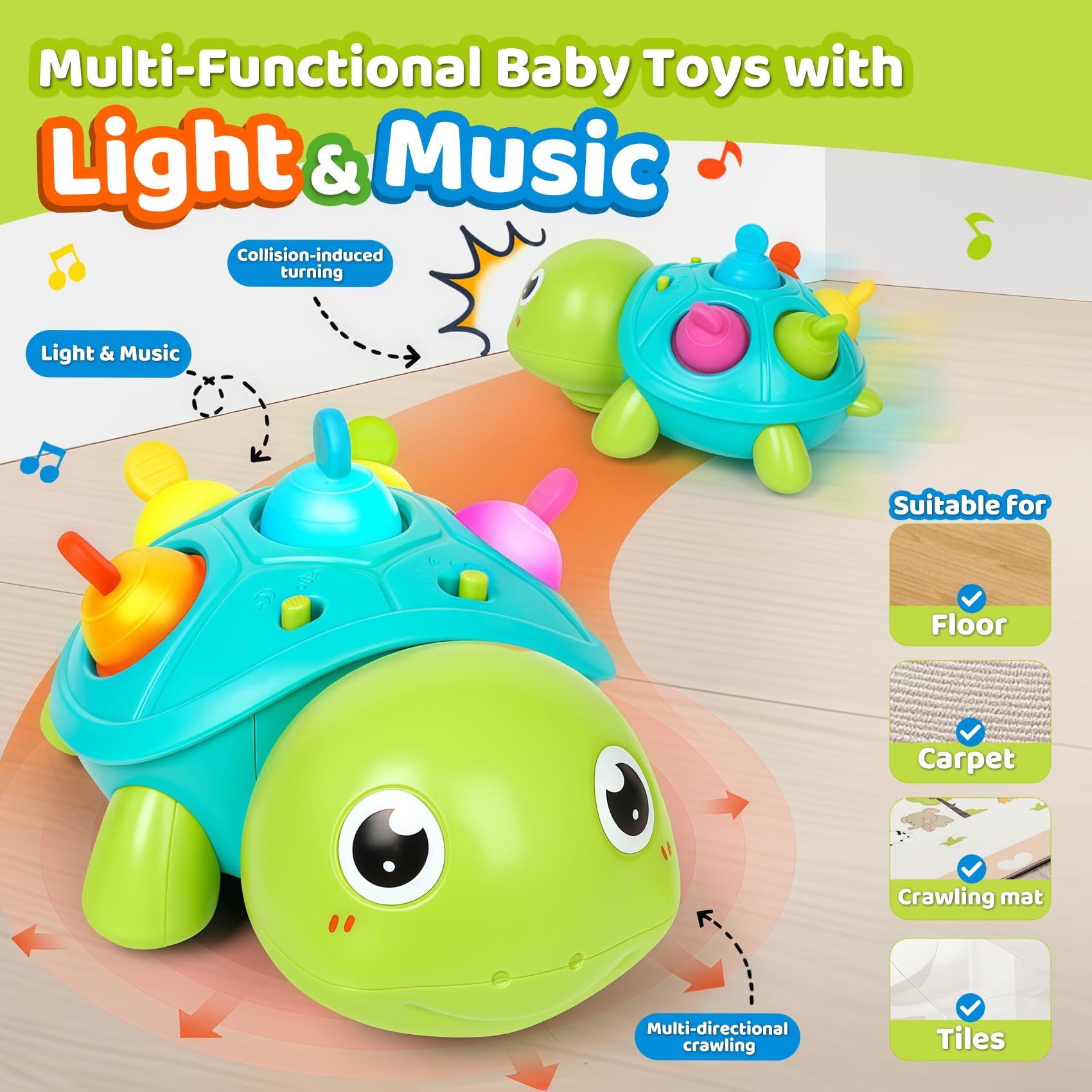 Baby Musical Turtle Crawling T - Baby Walker Activity recension och pris