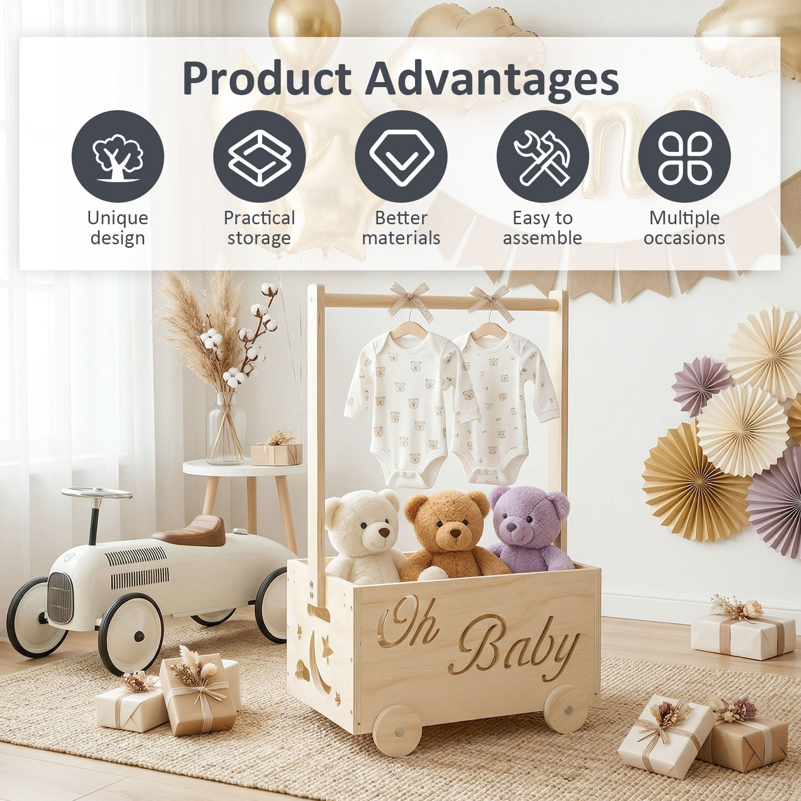 New Baby Shower Crate Closet W - Baby Products Basket recension och pris