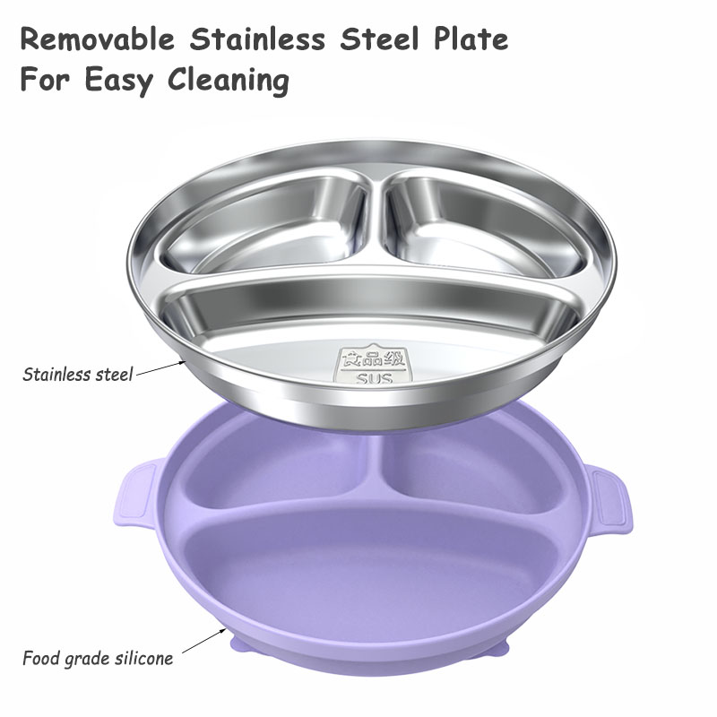 Baby Feeding Plate Stainless S - Baby Led Weaning Set recension och pris