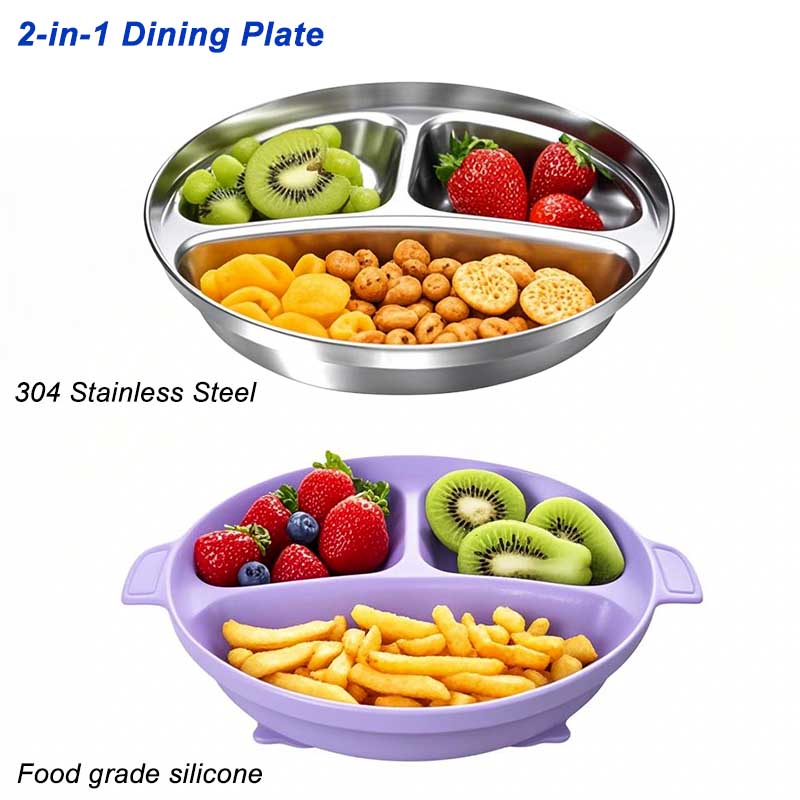 Baby Feeding Plate Stainless S - Baby Led Weaning Set recension och pris